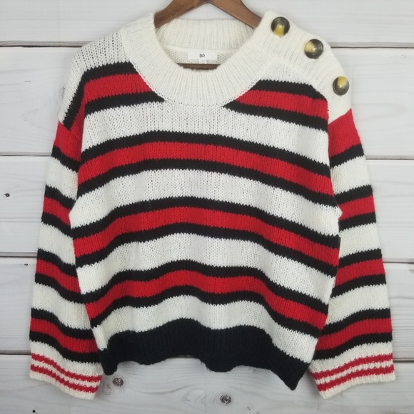 bp Sweaters - NWT BP. (Nordstrom) Button Shoulder Stripe Sweater